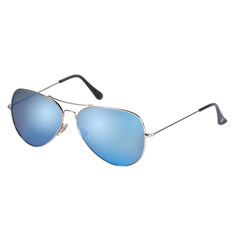 Eagle Eyes Memory Flex Aviator Sunglasses (Silver)